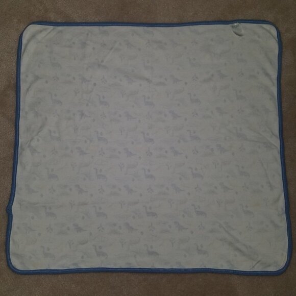 Baby Gear Dinosaur Baby Blanket Lovey Blue Yellow Security Receiving 100% Cotton - Picture 5 of 5
